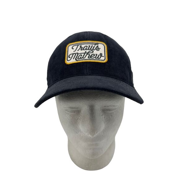 Travis Mathew Hat Mens Adjustable Snapback Corduroy Charcoal Embroidered Cotton - Picture 1 of 10